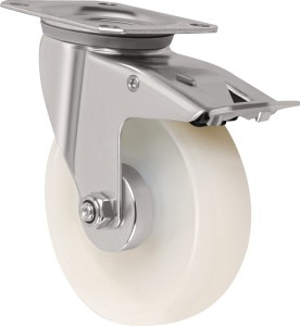 Kółko skrętne z hamulcem blokującym śred. koła 125 mm udźwig 250 kg z pełną blok