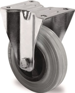 Kółko nieskrętne 100mm 75kg guma pełna łoż. rolk. 105x80mm PP TECWERK