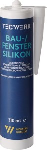 Silikon budowlany / do okien przezroczysty 310 ml kartusz TECWERK