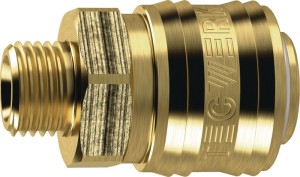 Szybkozłączka DN 7,2, gwint zewnętrzny mosiądz goły gwint G 1/2 cal. 20,95 mm TW