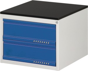 Szafka z szufladami BK 650 wys. 460 x szer. 580 x gł. 650 mm jasnoszary/nieb. go