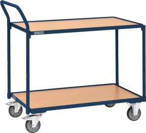 Wózek magazynowy 2 pow. załadunku dł.1000xszer.600 mm niebieski szafir., RAL 500