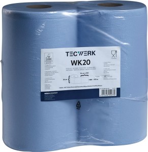 Czyściwo WK 20 dł. ok. 360 mm x szer. ok. 380 mm niebieski 2-warstw., tłoczony w