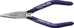 Kombinerki do elektroniki długość całkowita 130 mm prosty czerniony izolacja PVC