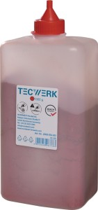 Kreda do sznurka traserskiego 1000 g czerwona butelka plastikowa TECWERK