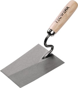 Kielnia murarska długość 160 mm szerokość 110 mm z trzonkiem z drewna bukowego,