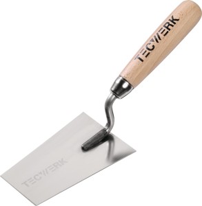 Kielnia do tynku trapezowa wąska długość 120 mm szerokość 85 mm nierdzewna, uchw