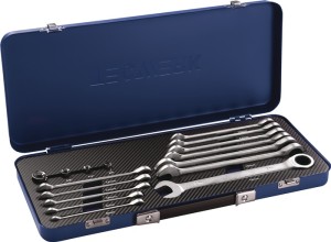 Zest. kluczy oczkowo-płask. z grzechotką 16-częśc. rozmiar klucza 8–19 mm prosta