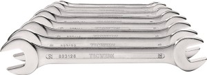 Zestaw kluczy płaskich dwustronnych 8-częśc. RK 6–22 mm stal CV chromowana TECWE