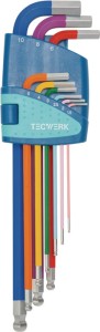 Zestaw kluczy trzpieniowych 9-częśc. uchwyt z tworzywa sztucznego rk 1,5–10 mm d