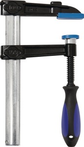 Ścisk śrubowy z żeliwa ciągliwego rozp. mocow. 600 mm wysunięcie 120 mm 3-kompon