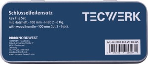 Zestaw pilników kluczykowych DIN 7283 A-F długość 100 mm nacięcie 2 TECWERK