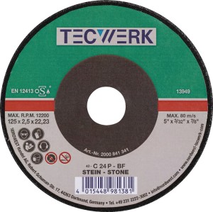 Tarcza tnąca do kamieni średnica 230 x 3 mm prosta kamień otwór 22,23 mm TECWERK