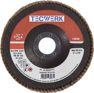Tarcza lamelowa (listkowa) śred. 115 mm uziarnienie 60 stożkowa stal/drewno koru
