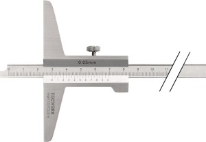 Głębokościomierz suwmiarkowy DIN 862 200 mm prosta szyna pomiarowa 10 x 4,5 mm