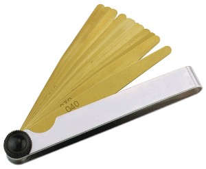 Szczelinomierz grubość arkusza 0,05–1,0 mm stal długość 100 mm, liczba arkuszy 2