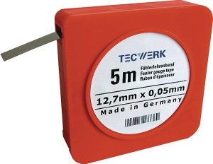 Taśma do szczelinomierzy grubość 0,70 mm długość 5 m, szerokość 12,7 mm TECWERK
