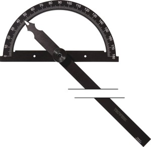 Kątomierz śred. skali kątowej 150 mm długość ramienia 200 mm TECWERK