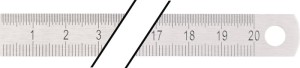 Linijka stalowa z podziałką długość 300 mm stal elastyczna podziałka B = mm/1/2
