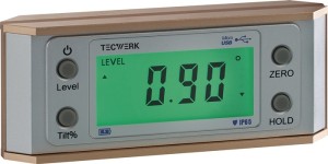 Pochyłomierz 0–90 stop. cyfrowy odczyt 0,05 stop. TECWERK