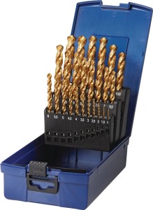 Zestaw wierteł spiralnych DIN 338 Typ UNI śred. znamionowa 1–13x0,5 mm HSS-Co Ti