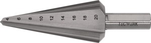 Wiertło stożkowe do blachy zakres wiercenia 4–20 mm HSS długość całkowita 71 mm