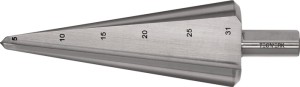 Wiertło stożkowe do blachy zakres wiercenia 5–31 mm HSS długość całkowita 103 mm