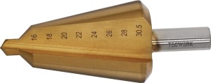 Wiertło stożkowe do blachy zakres wiercenia 16–30,5 mm HSS TiN dł. całkow. 76 mm