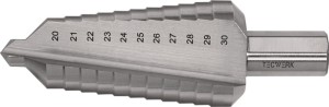 Wiertło stopniowe zakres wiercenia 20–30 mm HSS z rowkami prostymi liczba ostrzy