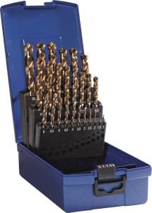 Zestaw wierteł spiralnych DIN 338 Typ VA śred. znamionowa 1–13x0,5 mm HSS-Co5 na
