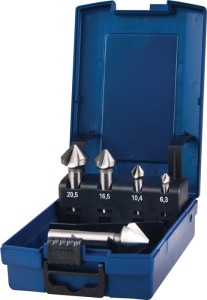 Zestaw pogłębiaczy stożkowych DIN 335 C 90 ° 6,3–25 mm HSS 5-częśc. kasetka z tw