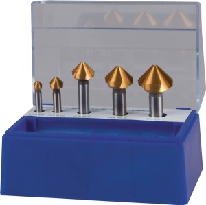 Zestaw pogłębiaczy stożkowych DIN 335 C 90 ° 6,3–25 mm HSS TiN 5-częśc. pudełko