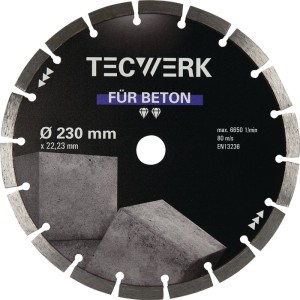 Diamentowa tarcza tnąca BETON śred. 230 mm otwór 22,23 mm szerokość segmentu 38,