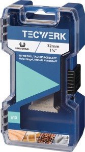Brzeszczot do pilarek szer. 32 mm gł. zanurzenia 51 mm 10 szt. universal TECWERK