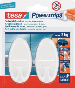 Hak dekoracyjny haczyki Powerstrips® LARGE 58013 58013 wielkość L (70x37 mm) owa