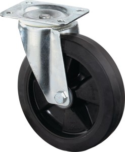 Kółko skrętne śred. koła 200 mm udźwig 300 kg guma elastyczna płyta dł. 135 x sz
