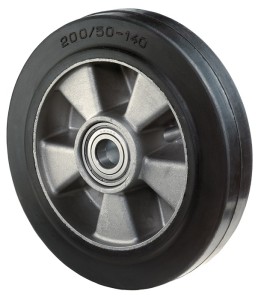 Zapasowe koło śred. koła 200 mm udźwig 450 kg guma czarna śred. osi 20 mm długoś