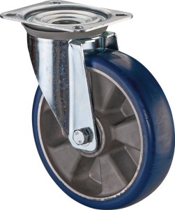 Kółko skrętne śred. koła 250 mm udźwig 350 kg poliuretan płyta dł. 135 x szer. 1