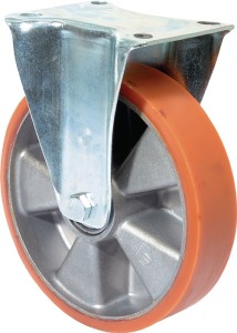 Kółko nieskrętne 125 mm 300 kg obręcz z odlewu poliuretanowego 138 x 109 mm alum