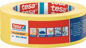 Taśma precyzyjna 4334 gładka żółta długość 50 m, szerokość 38 mm kółko TESA