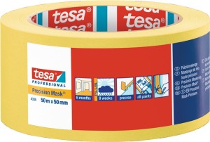 Taśma precyzyjna 4334 gładka żółta długość 50 m, szerokość 50 mm kółko TESA
