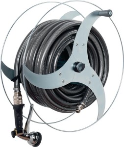 Uchwyt na węże naścienny TURBO szerokość 427 mm głębokość 215 mm z wężem 25 m i