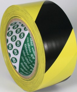 Taśma do oznakowania podłogi F33 PCW czarny/żółty długość 33 m, szerokość 50 mm