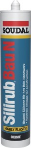 Środek uszczelniający silikonowy Silirub Bau N czarny 300 ml kartusz SOUDAL