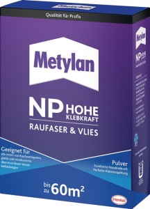 Klej do tapet wysoka siła klejenia NP raufaza i włóknina 1 kg METYLAN