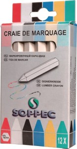 Kreda malarska biała bez papieru 12 sztuk/pudełko SOPPEC