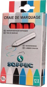 Kreda malarska czerwona bez papieru 12 sztuk/pudełko SOPPEC