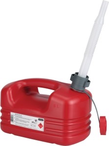 Kanister na paliwo 5 l czerwony HDPE dł. 331 x szer. 185 x wys.237 mm PRESSOL