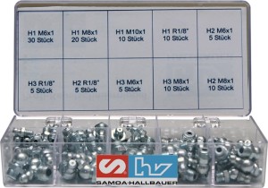 Zestaw smarowniczek 110-części SAMOA HALLBAUER