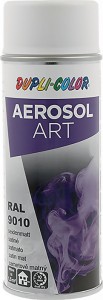 Lakier kolorowy w sprayu AEROSOL Art czysta biel jedwabny mat RAL 9010 400 ml sp